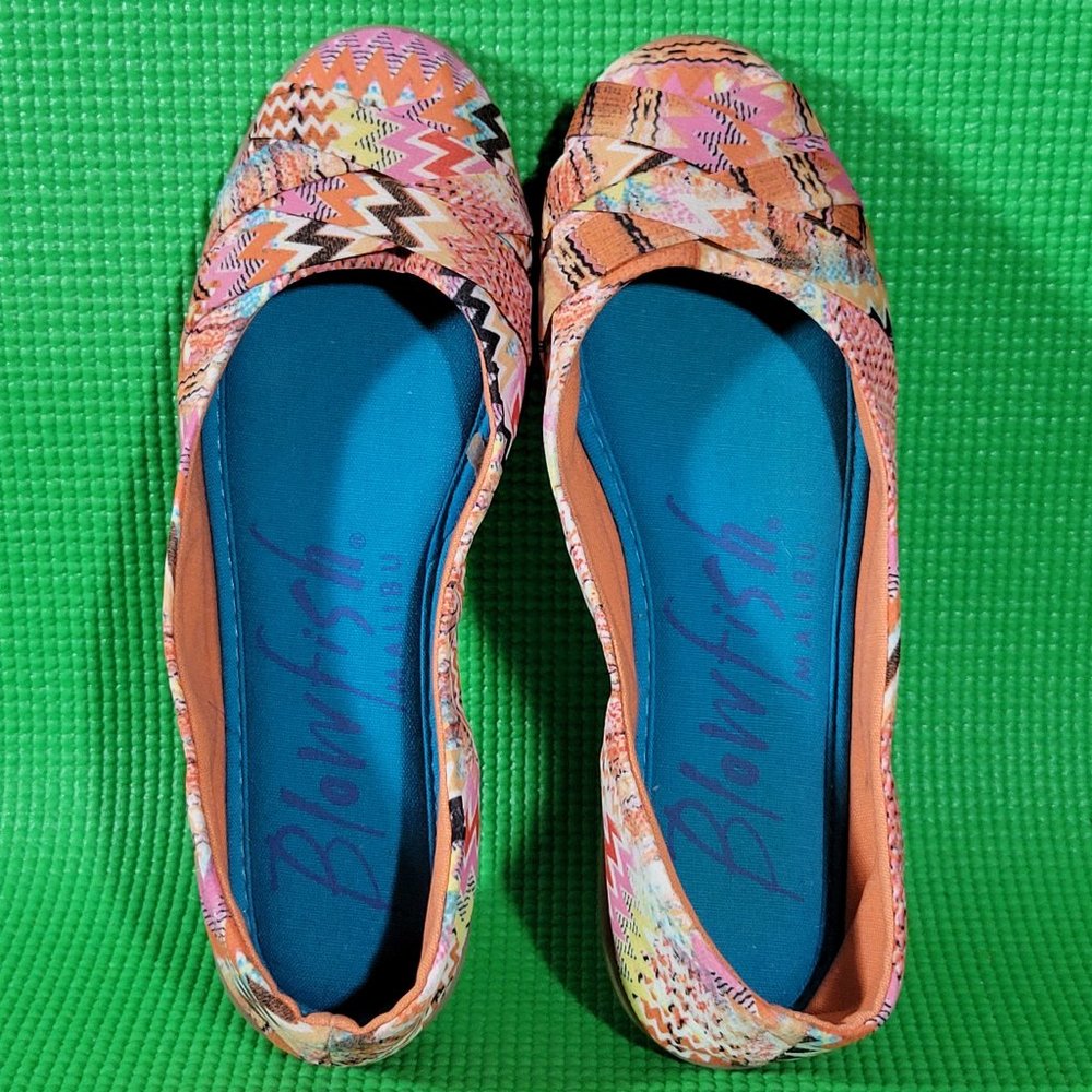 Blowfish Malibu Multicolor Criss-Cross Flats - Women's 8 - Picture 5 of 8